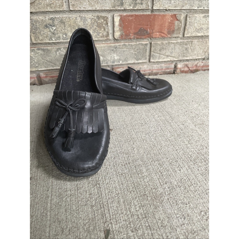 Women's Dexter Slip On‎ Loafers Black Tassels Size 6.5 W